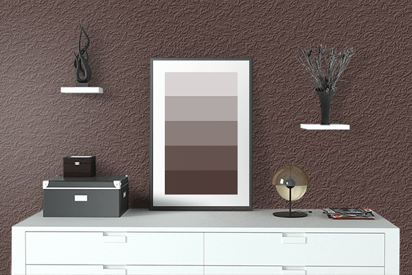 Pretty Photo frame on Rich Coffee CMYK color drawing room interior textured wall