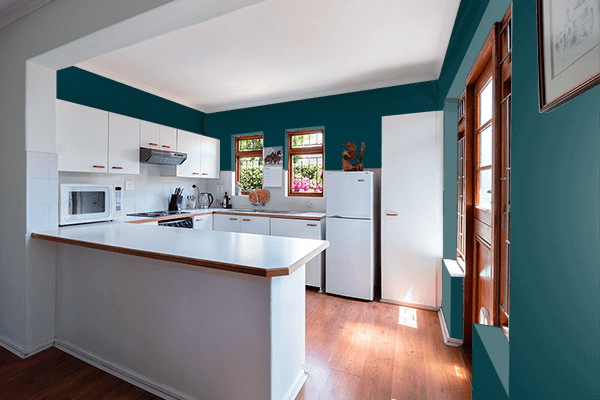 Pretty Photo frame on Natural Indigo color kitchen interior wall color