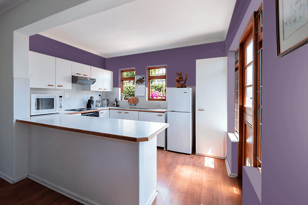 Pretty Photo frame on Misty Purple color kitchen interior wall color