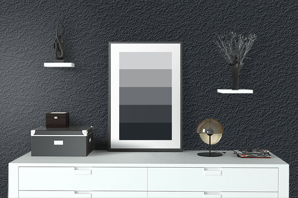 Pretty Photo frame on Rich Black CMYK color drawing room interior textured wall