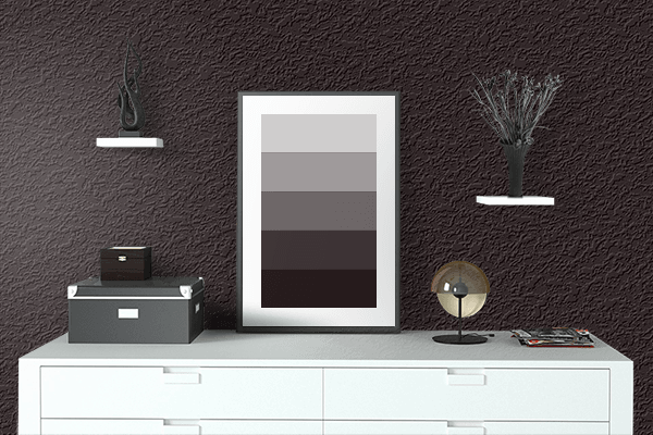 Pretty Photo frame on Autumn Black color drawing room interior textured wall