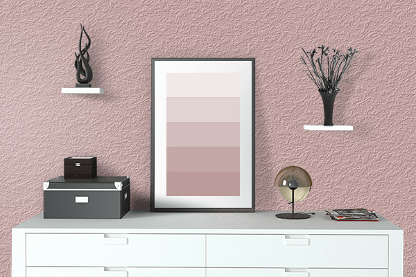 Pretty Photo frame on Silver Pink (Pantone) color drawing room interior textured wall