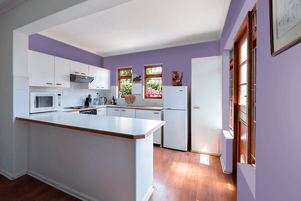 Pretty Photo frame on Purple Haze color kitchen interior wall color