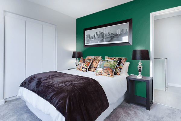 Pretty Photo frame on Castleton Green color Bedroom interior wall color