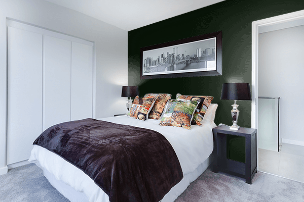 Pretty Photo frame on Vampire Black color Bedroom interior wall color