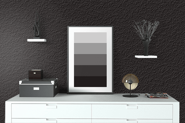 Pretty Photo frame on Rich Black (FOGRA39) color drawing room interior textured wall
