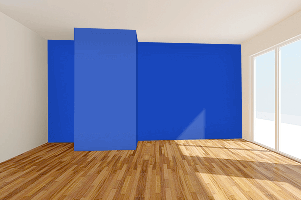 Pretty Photo frame on Denim Blue color Living room wal color