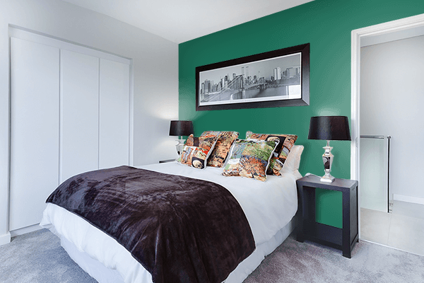 Pretty Photo frame on Salem color Bedroom interior wall color