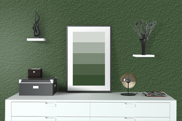 Pretty Photo frame on Cal Poly Pomona Green color drawing room interior textured wall