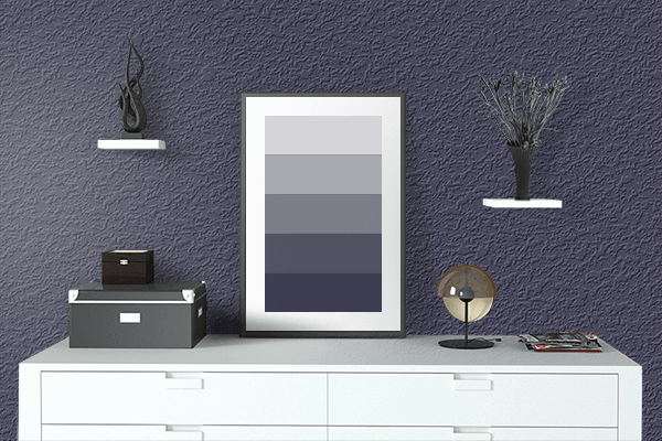 Pretty Photo frame on Gunmetal color drawing room interior textured wall