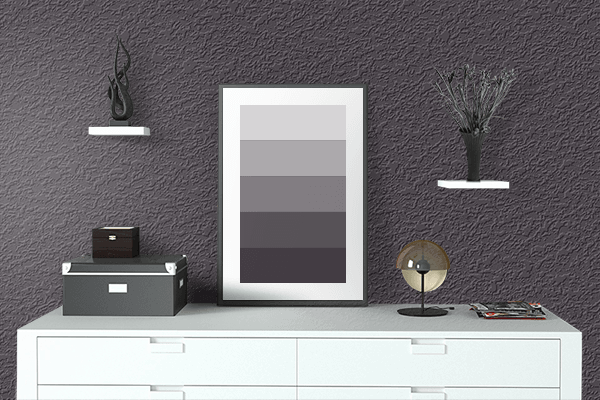 Pretty Photo frame on Jet color drawing room interior textured wall