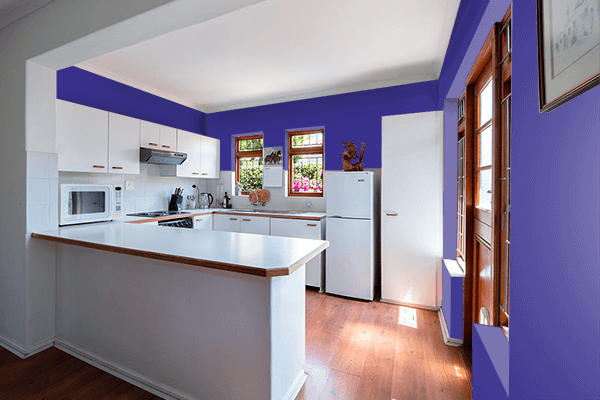 Pretty Photo frame on Cosmic Cobalt color kitchen interior wall color