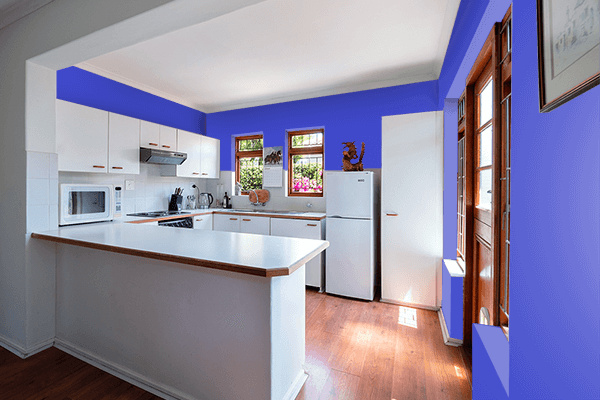 Pretty Photo frame on Iris color kitchen interior wall color
