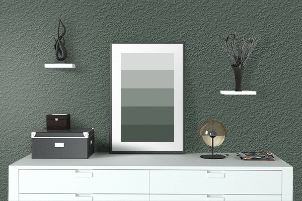 Pretty Photo frame on Gray-Asparagus color drawing room interior textured wall