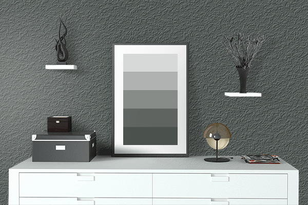 Pretty Photo frame on Outer Space color drawing room interior textured wall