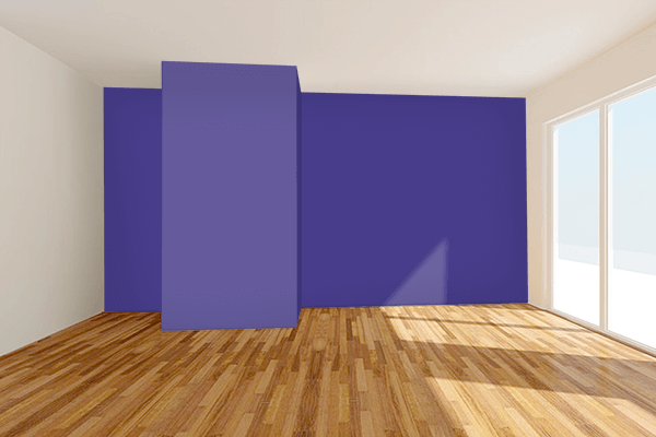 Pretty Photo frame on Dark Slate Blue color Living room wal color