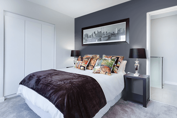 Pretty Photo frame on Davy's Grey color Bedroom interior wall color