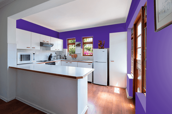 Pretty Photo frame on KSU Purple color kitchen interior wall color