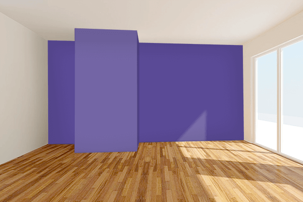Pretty Photo frame on Blue-Magenta Violet color Living room wal color