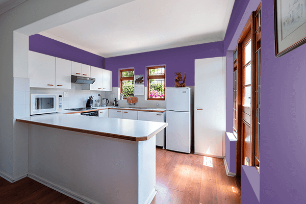 Pretty Photo frame on Cyber Grape color kitchen interior wall color