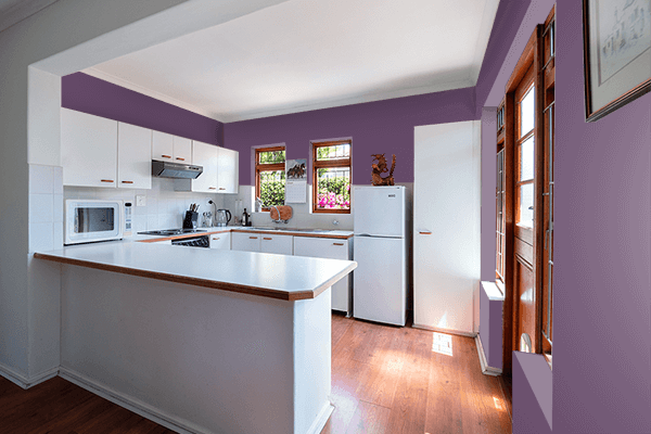 Pretty Photo frame on English Violet color kitchen interior wall color