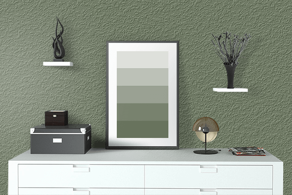 Pretty Photo frame on Axolotl color drawing room interior textured wall