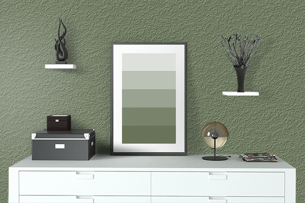 Pretty Photo frame on Axolotl color drawing room interior textured wall
