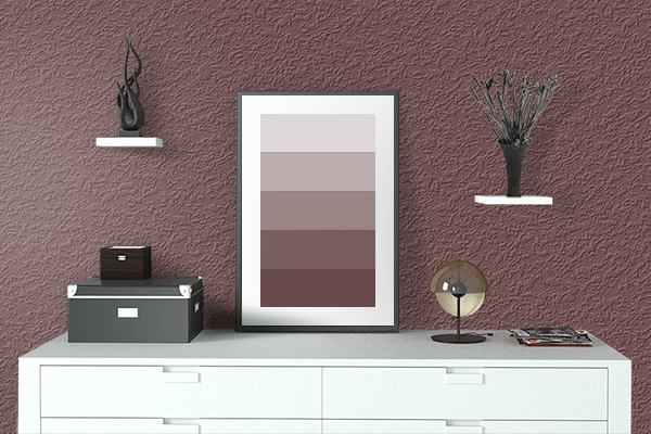 Pretty Photo frame on Deep Coffee color drawing room interior textured wall