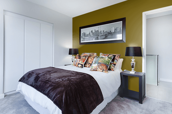 Pretty Photo frame on Violin Brown color Bedroom interior wall color