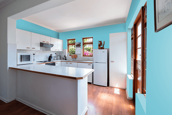 Pretty Photo frame on Aero color kitchen interior wall color