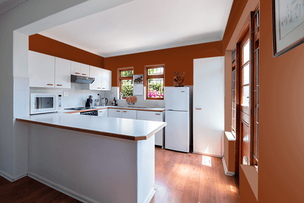 Pretty Photo frame on Smokey Topaz color kitchen interior wall color