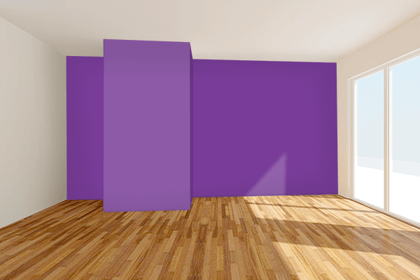 Pretty Photo frame on Cadmium Violet color Living room wal color