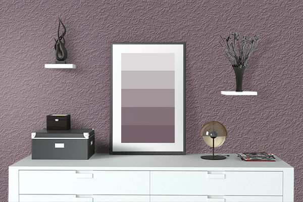 Pretty Photo frame on Deep Taupe color drawing room interior textured wall