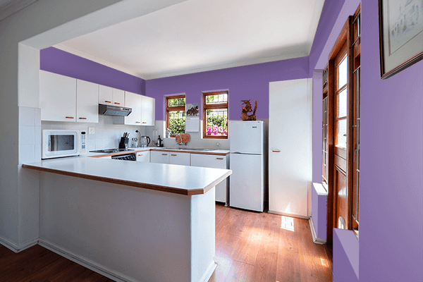 Pretty Photo frame on French Lilac color kitchen interior wall color
