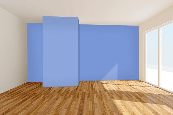Pretty Photo frame on Vista Blue color Living room wal color