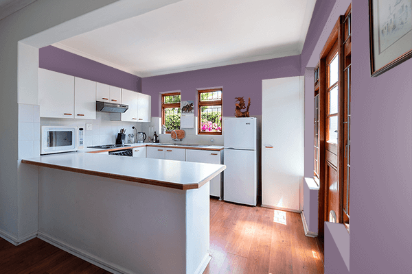 Pretty Photo frame on Old Lavender color kitchen interior wall color
