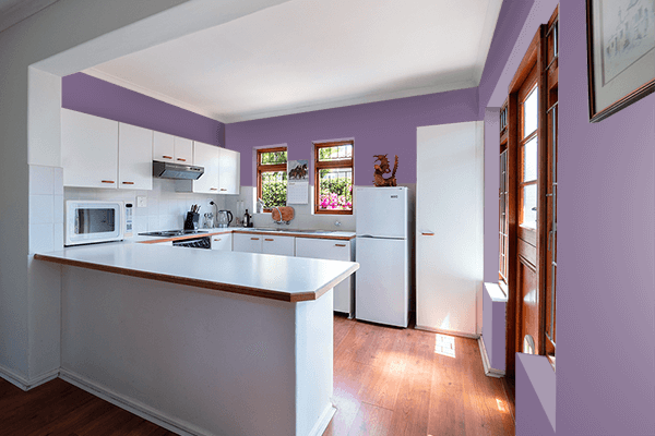 Pretty Photo frame on Chinese Violet color kitchen interior wall color
