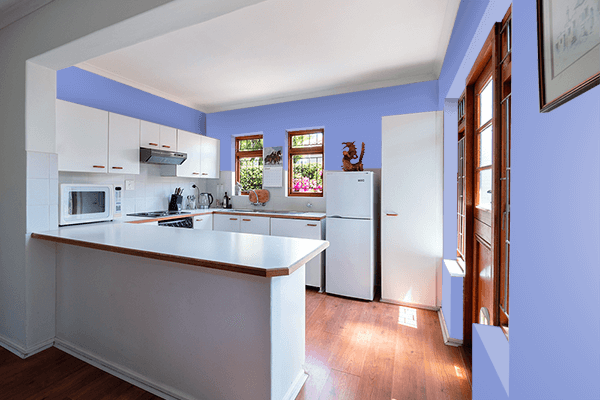 Pretty Photo frame on Vista Blue color kitchen interior wall color