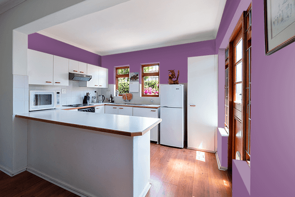 Pretty Photo frame on Chinese Violet color kitchen interior wall color