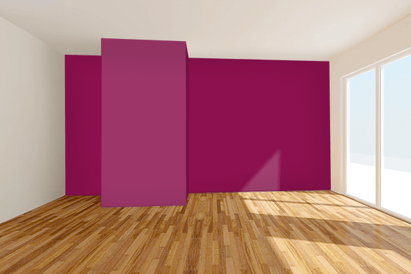 Pretty Photo frame on Violet-Red color Living room wal color