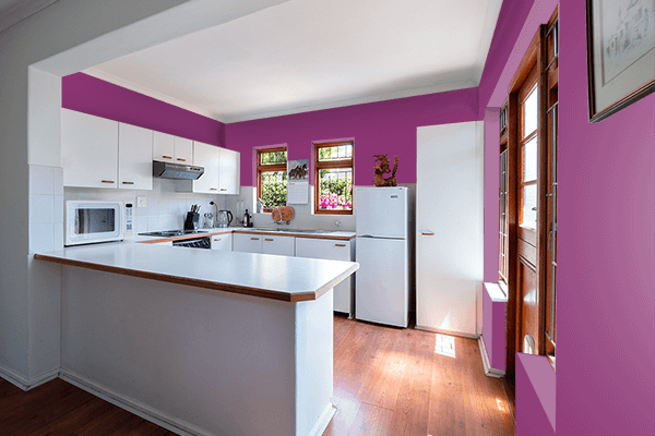 Pretty Photo frame on Violet (Crayola) color kitchen interior wall color