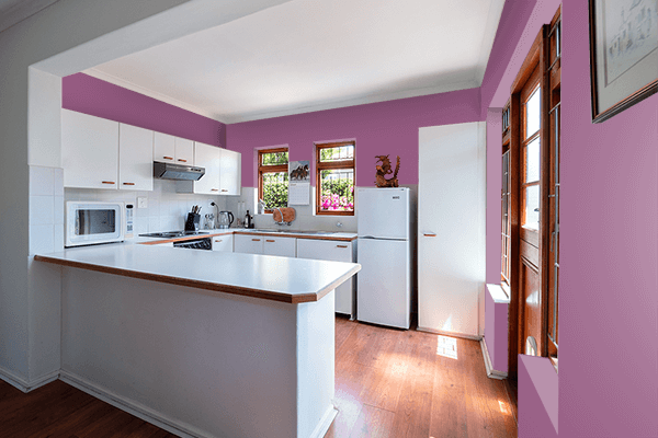 Pretty Photo frame on Antique Fuchsia color kitchen interior wall color
