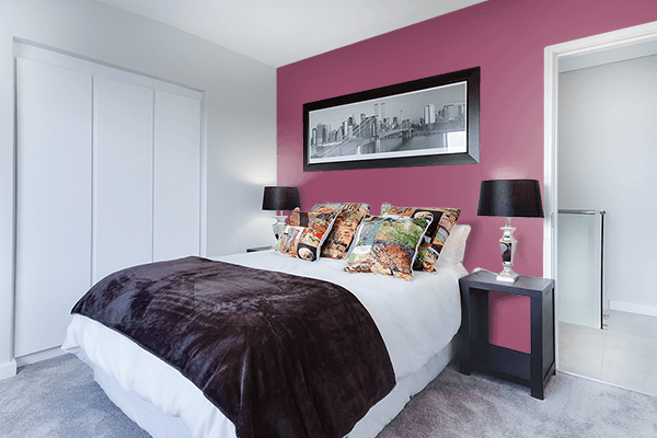 Pretty Photo frame on Sugar Plum color Bedroom interior wall color