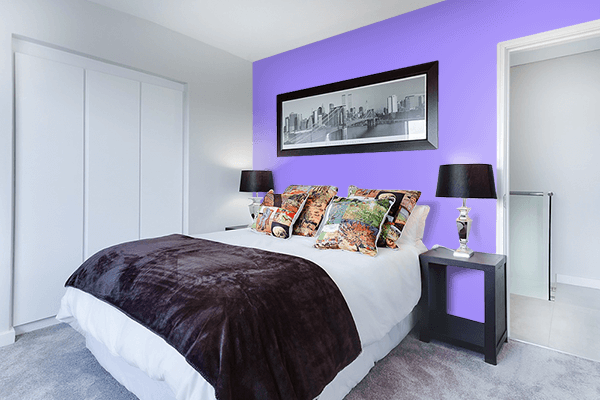 Pretty Photo frame on Lavender (Floral) color Bedroom interior wall color
