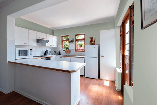 Pretty Photo frame on Spanish Gray color kitchen interior wall color