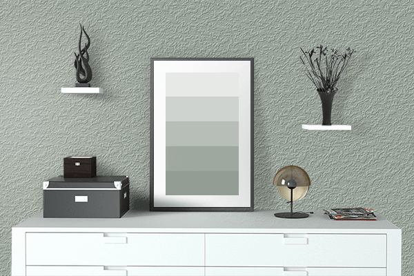 Pretty Photo frame on Dark Gray (X11) color drawing room interior textured wall