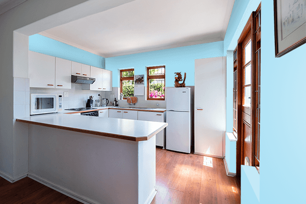 Pretty Photo frame on Non-Photo Blue color kitchen interior wall color