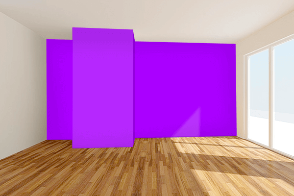 Pretty Photo frame on Vivid Violet color Living room wal color