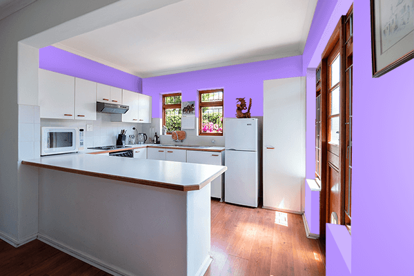 Pretty Photo frame on Pale Violet color kitchen interior wall color