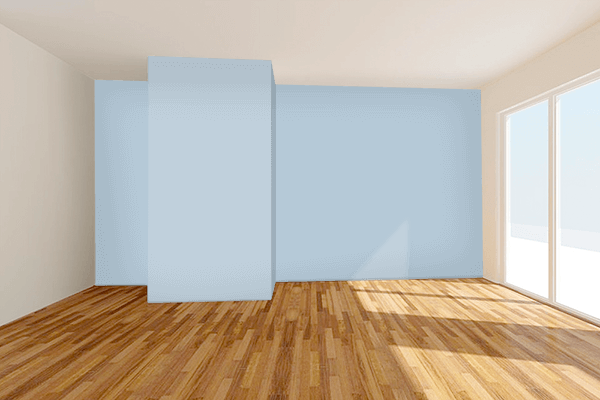 Pretty Photo frame on Light Steel Blue color Living room wal color
